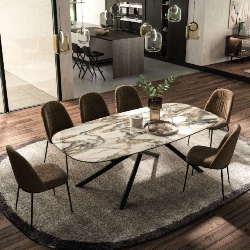 Tavolo fisso Random con Piano in Ceramica 260x120 cm